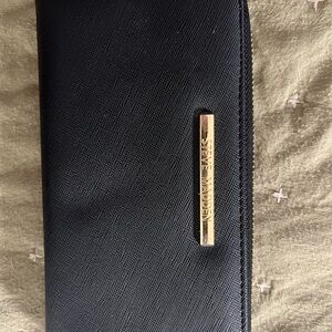 Steve Madden Black Zip-Around Wallet